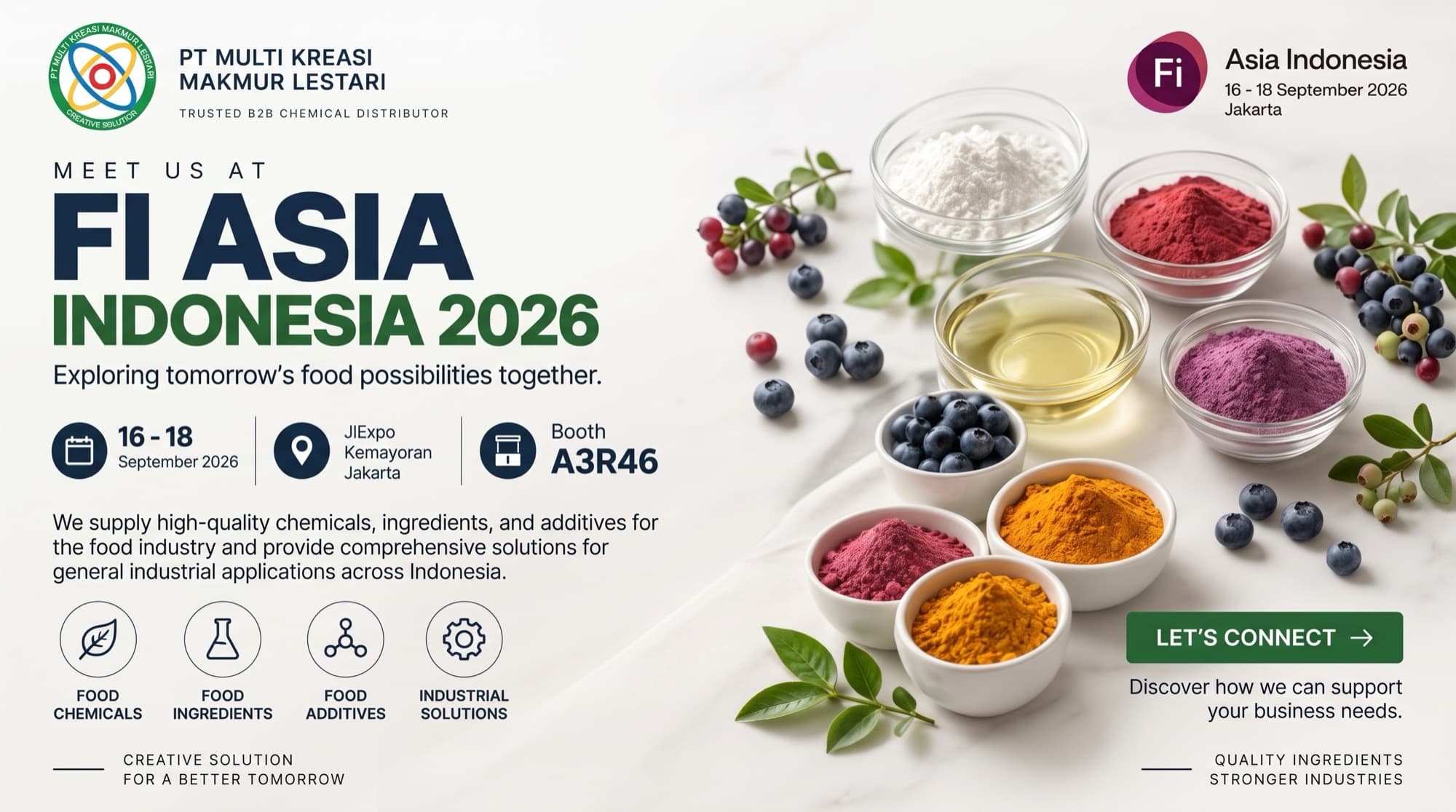 PT Multi Kreasi Makmur Lestari — Meet us at Fi Asia Indonesia 2026, 16-18 September 2026, JIExpo Kemayoran Jakarta, Booth A3R46